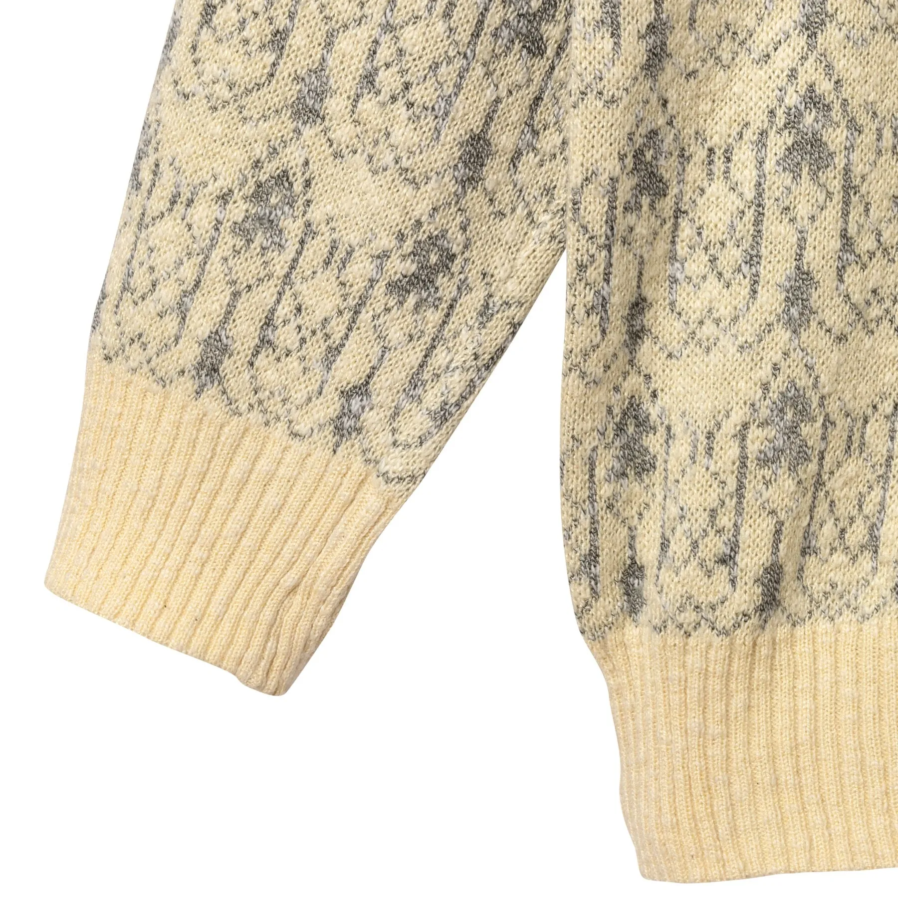 70s Vintage Jacquard Deep V Neck Jumper