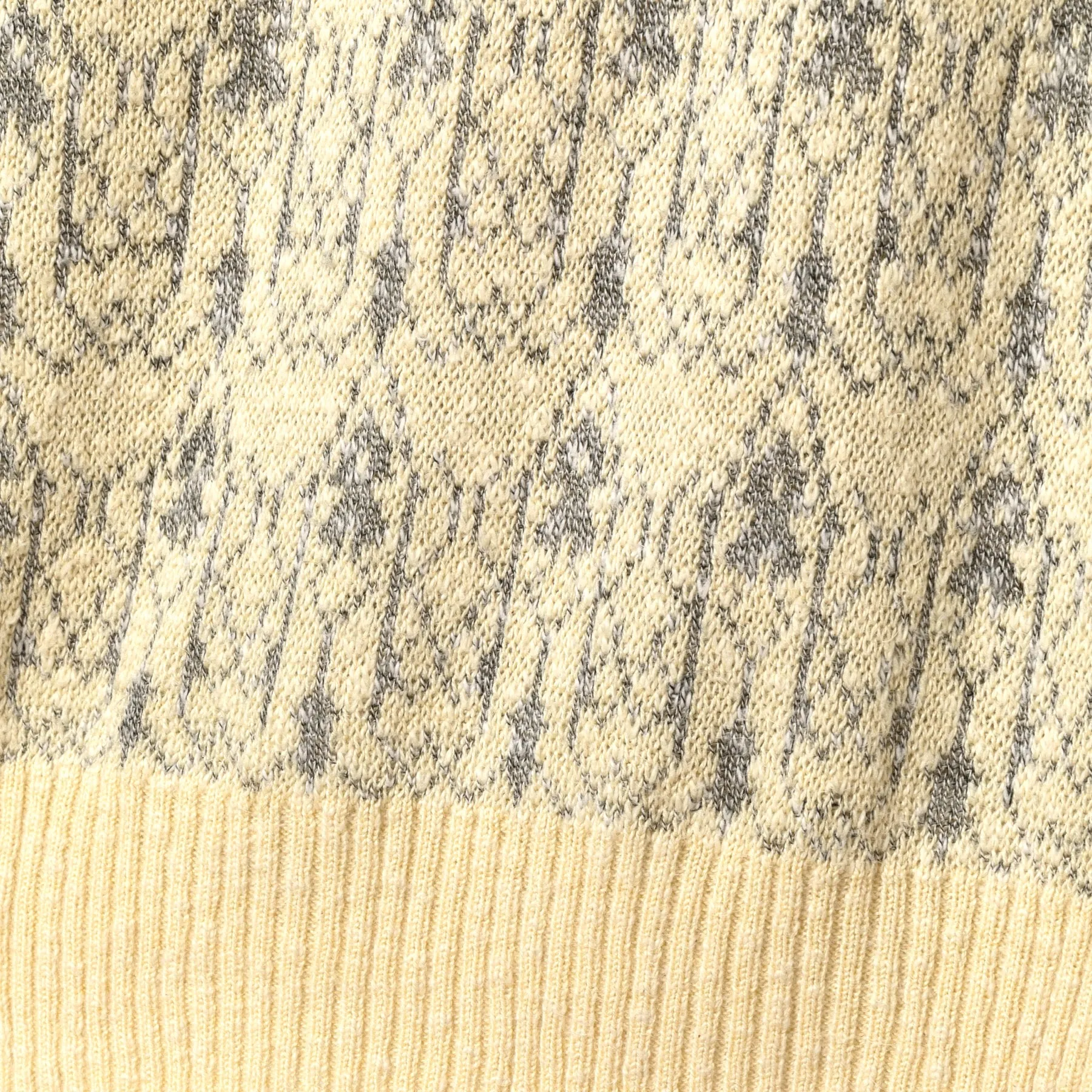 70s Vintage Jacquard Deep V Neck Jumper