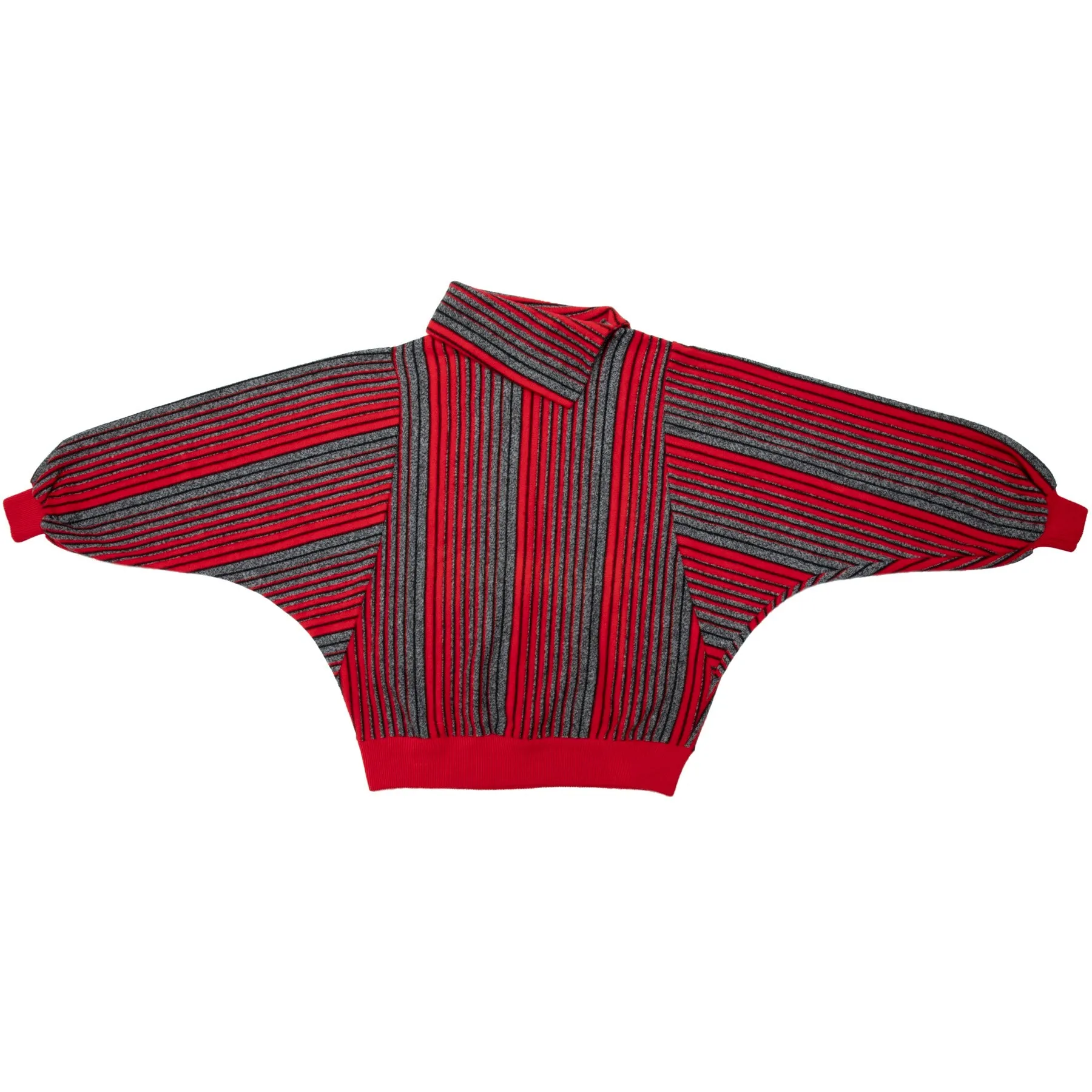 80s Bauhaus Jacquard Stripe Dolman Sweater