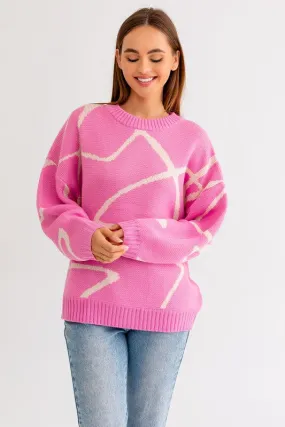 Abstract Pattern Oversized Sweater