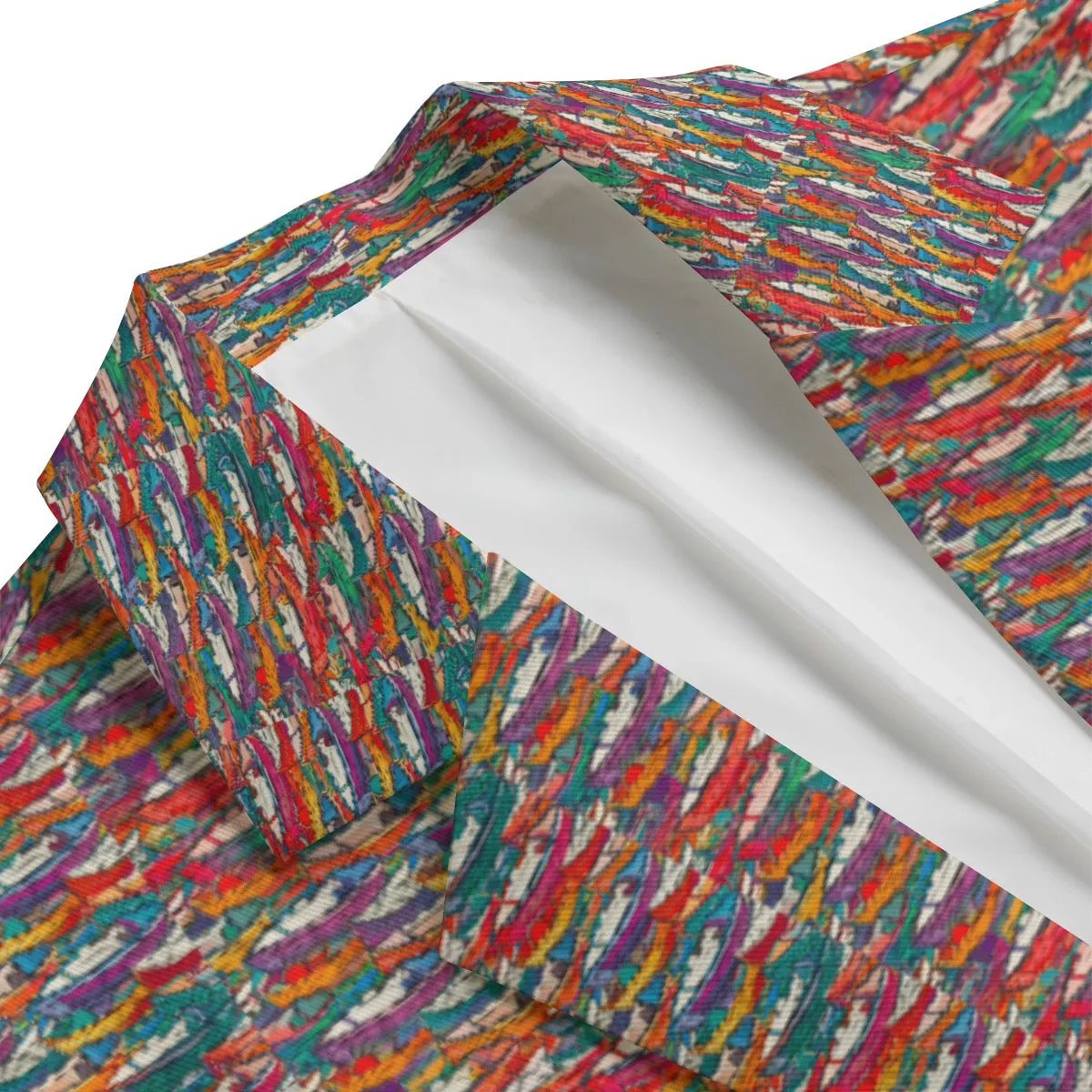 All-Over Print Men's Casual Flat Lapel Collar Blazer | 245GSM Cotton-boat print