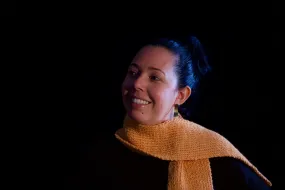 Alpaca Scarf - Apricot Needle Knitted (Minimalist Version)
