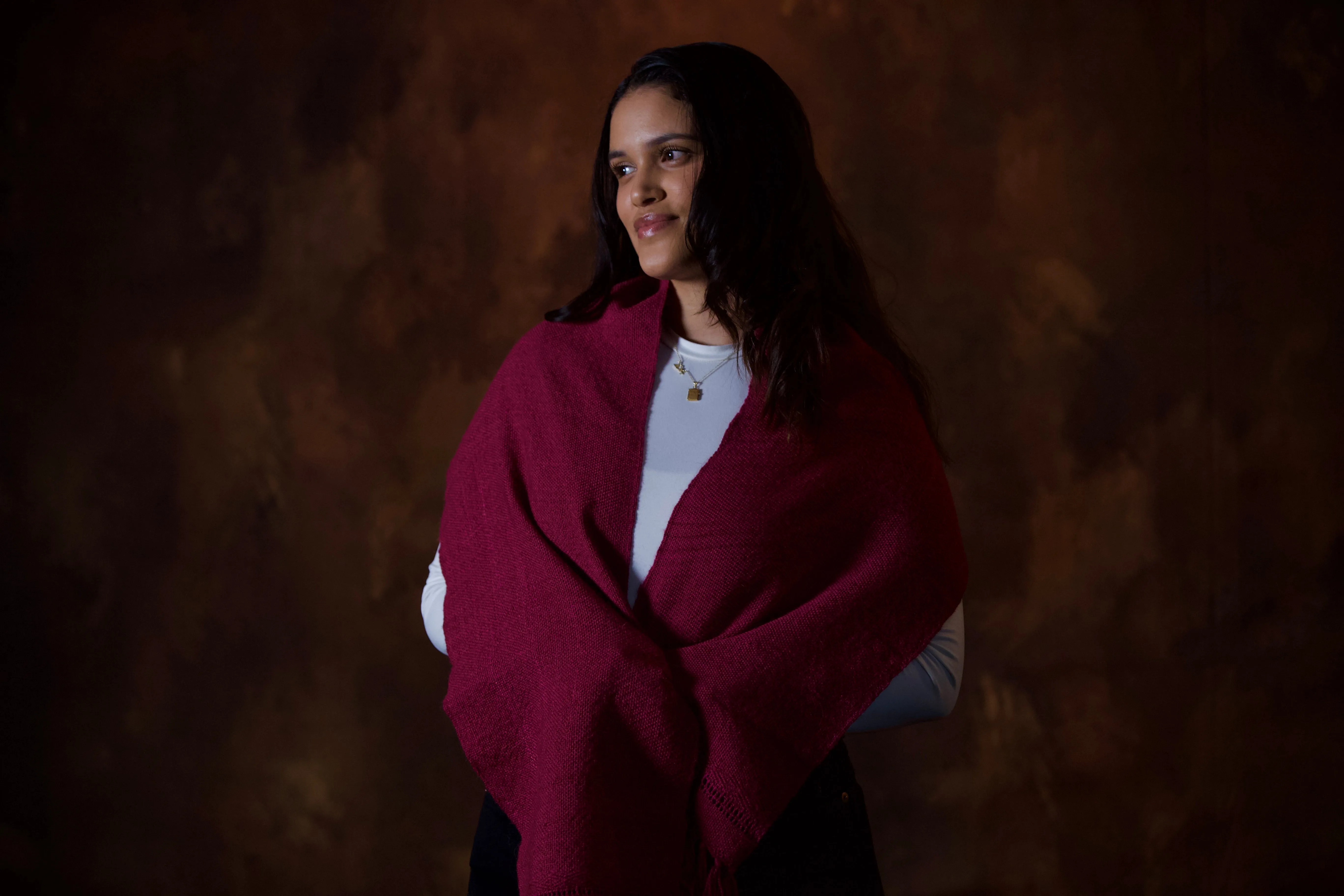 Alpaca Scarf  - Burgundy Tafetán