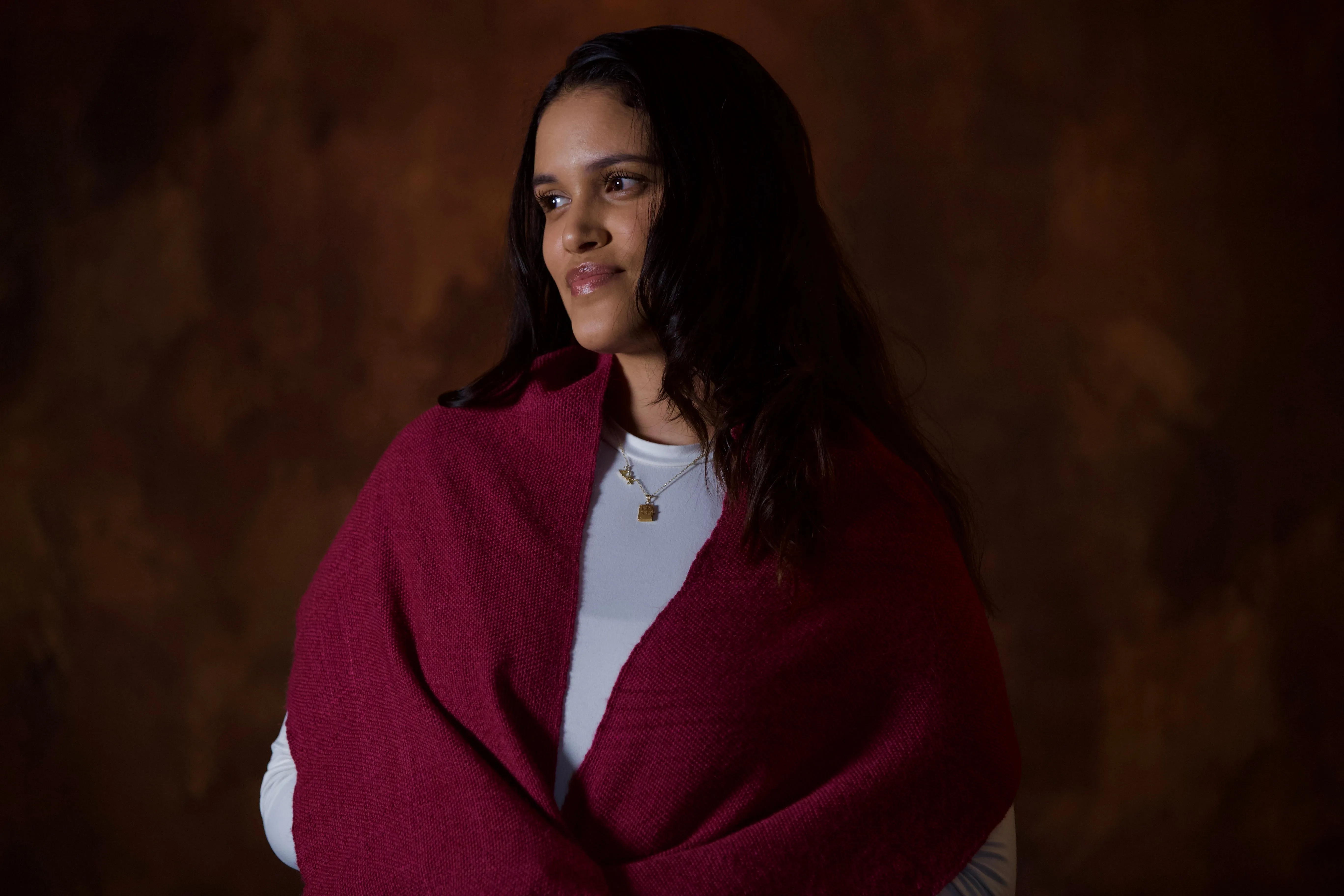 Alpaca Scarf  - Burgundy Tafetán