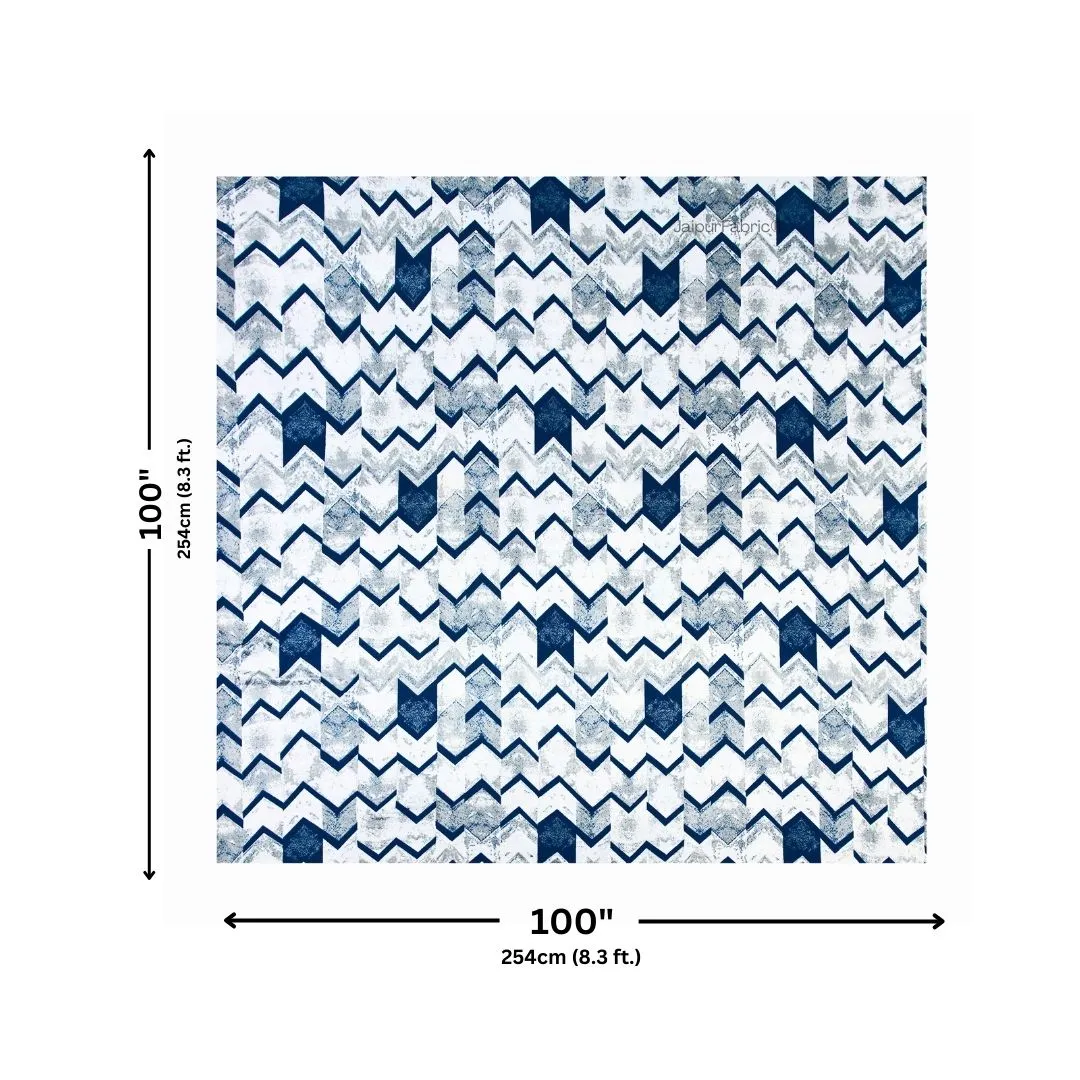 Bold Blue Zigzag Winter Comfort Woolen Double Bedsheet