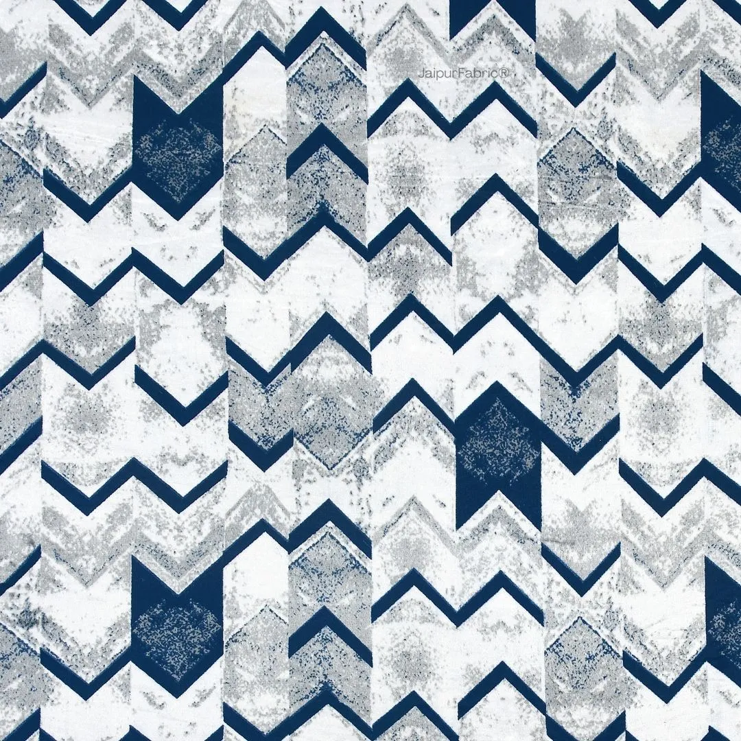 Bold Blue Zigzag Winter Comfort Woolen Double Bedsheet