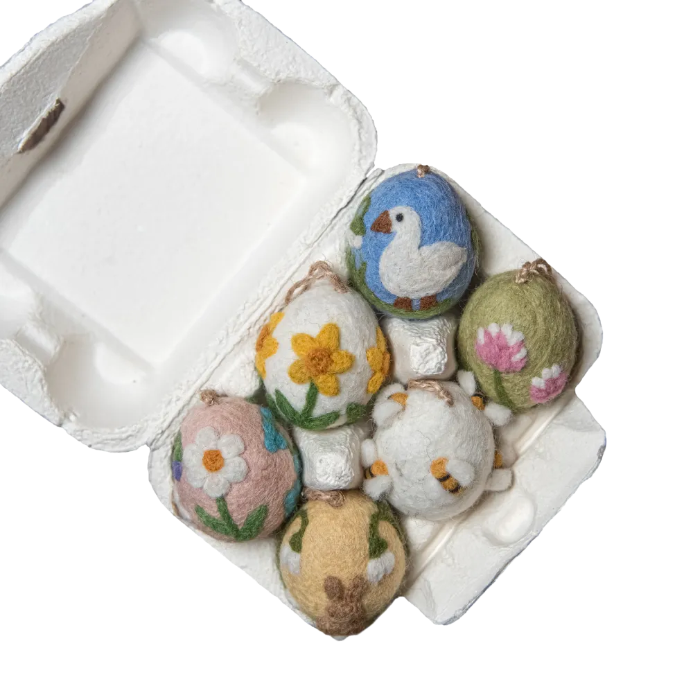 Box of six artisan egg ornaments (PREORDER)