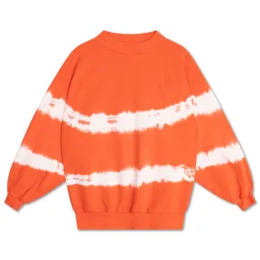 crewneck sweater - fiesta red tie dye