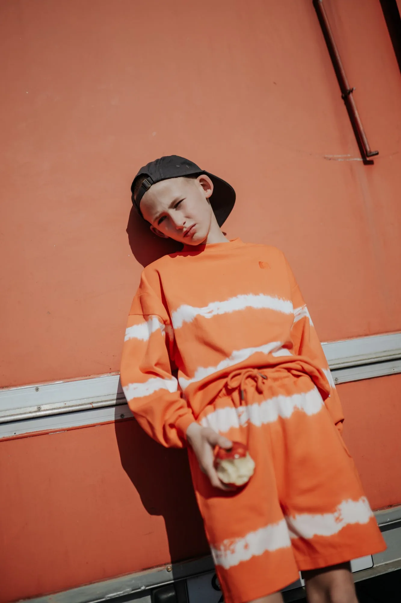 crewneck sweater - fiesta red tie dye