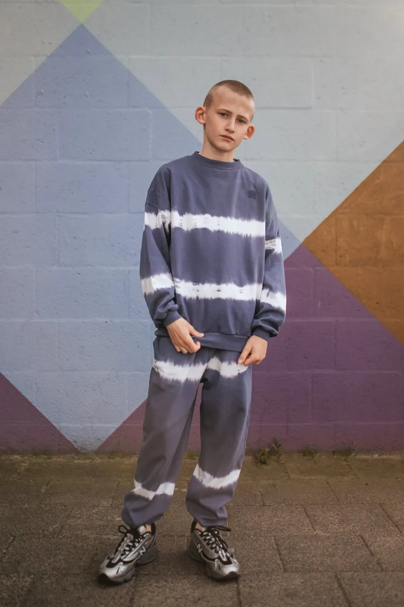crewneck sweater - night shade blue tie dye