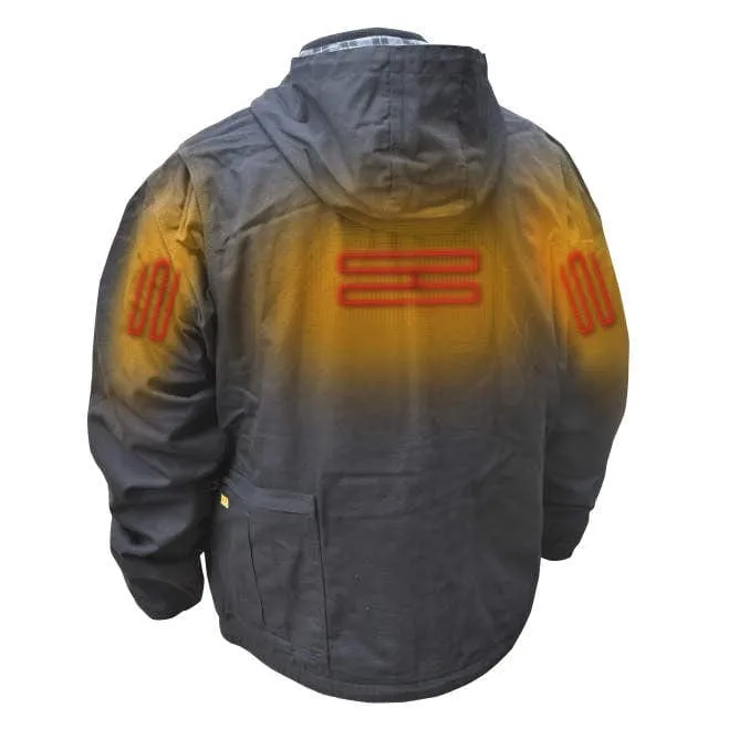 DEWALT Heated Heavy Duty Work Coat Tobacco With Battery & Charger