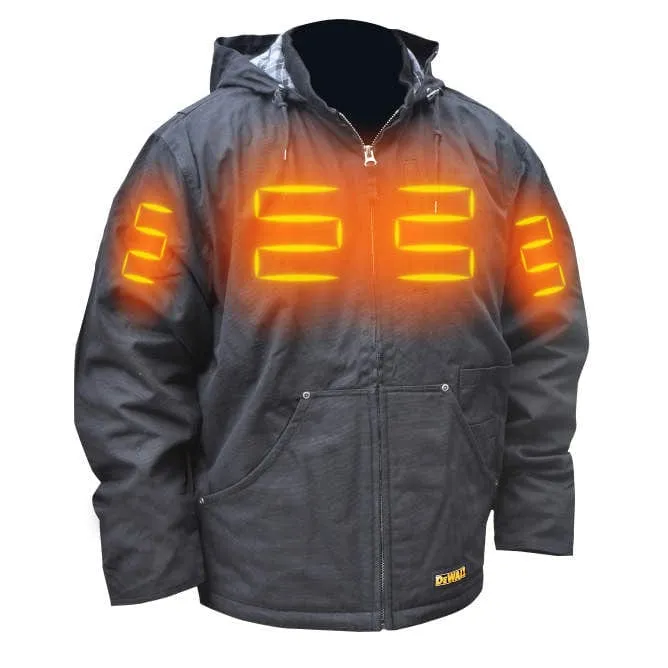 DEWALT Heated Heavy Duty Work Coat Tobacco With Battery & Charger