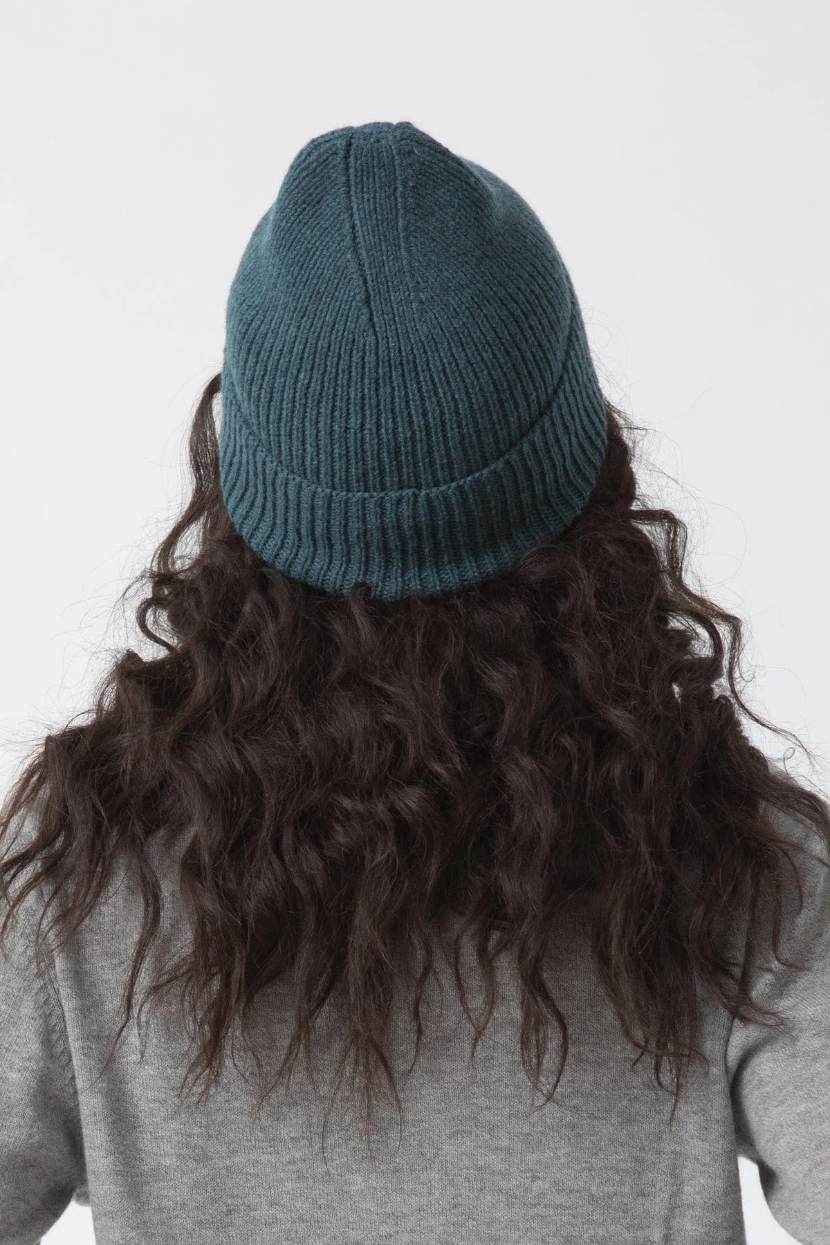 Dinadi Merino Handknit Rib Hat Dragonfly Green