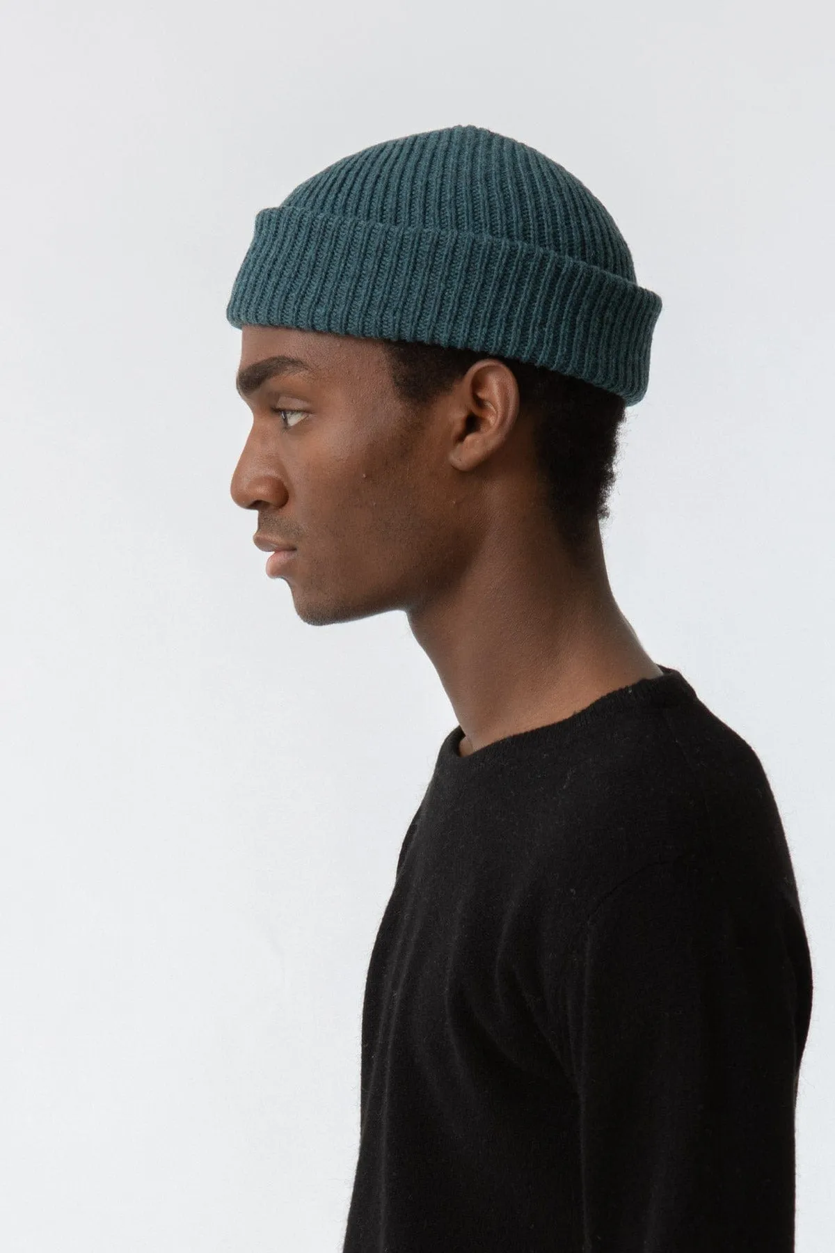 Dinadi Merino Handknit Rib Hat Dragonfly Green