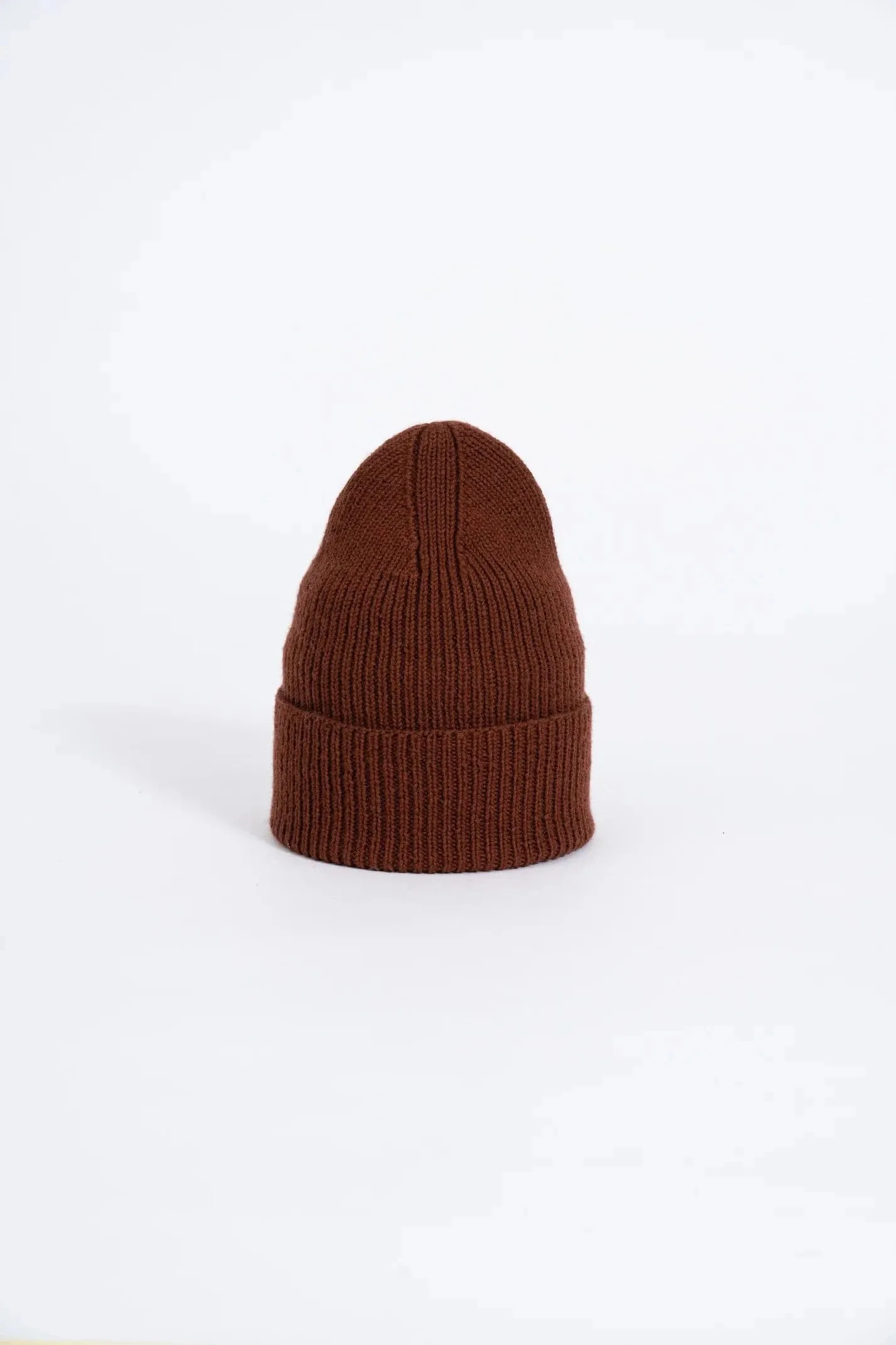 Dinadi Merino Handknit Rib Hat Rust Red