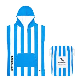 Dock & Bay Poncho Kids - Bondi Blue - Customized Embroidery Personalized for You