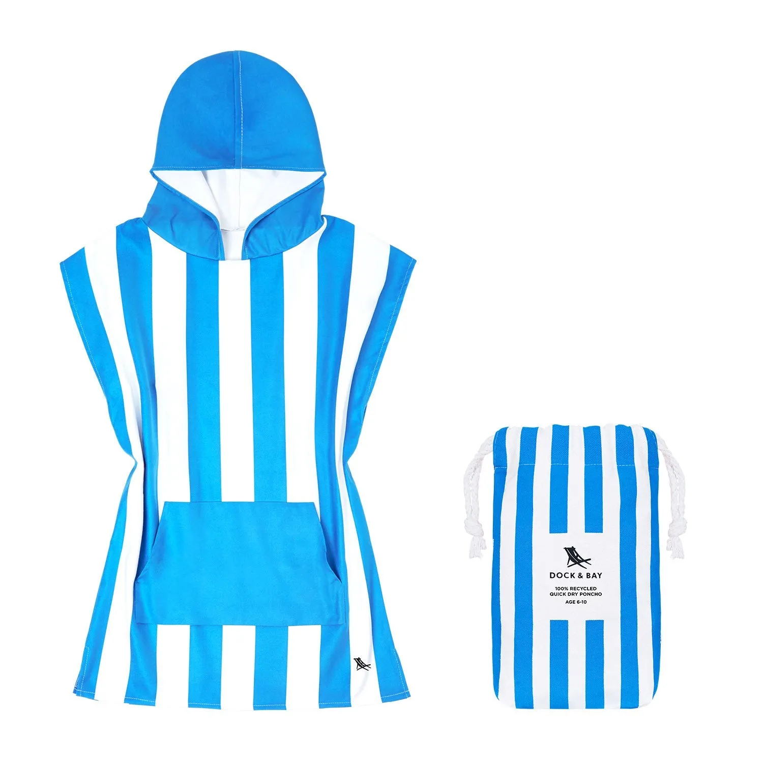 Dock & Bay Poncho Kids - Bondi Blue - Customized Embroidery Personalized for You