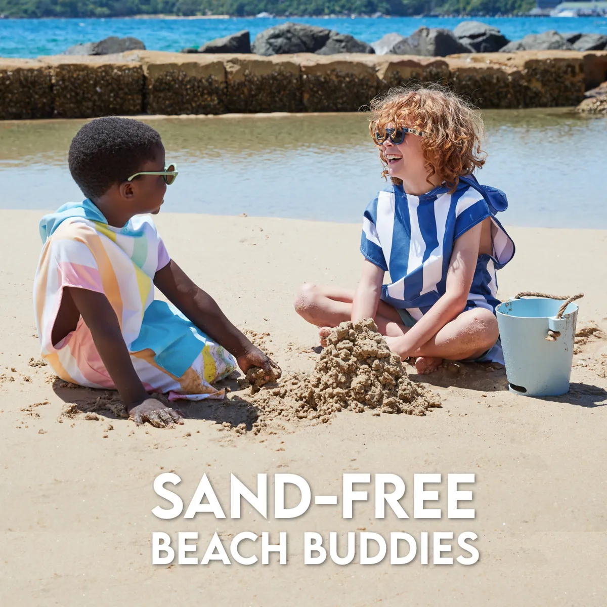 Dock & Bay Poncho Kids - Unicorn Waves - Customized Embroidery Personalized for You