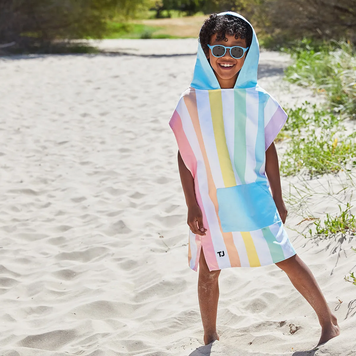 Dock & Bay Poncho Kids - Unicorn Waves - Customized Embroidery Personalized for You