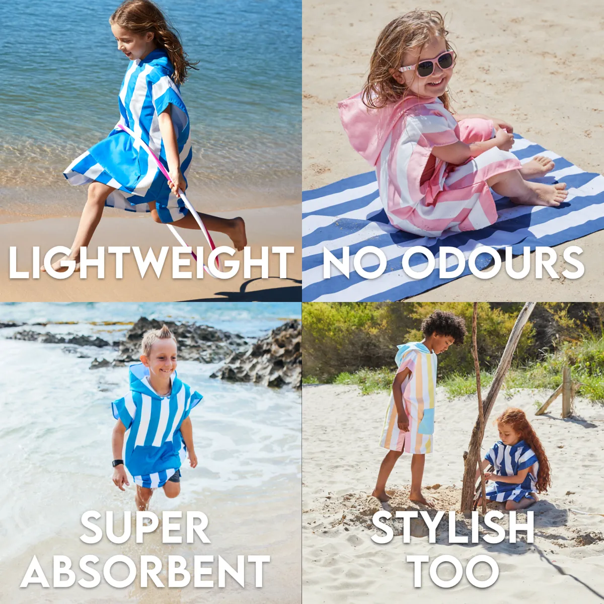 Dock & Bay Poncho Kids - Unicorn Waves - Customized Embroidery Personalized for You