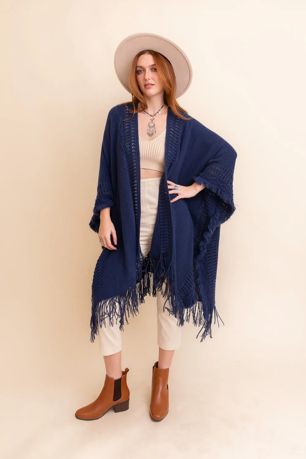 Frayed Bohemian Cardigan Ruana