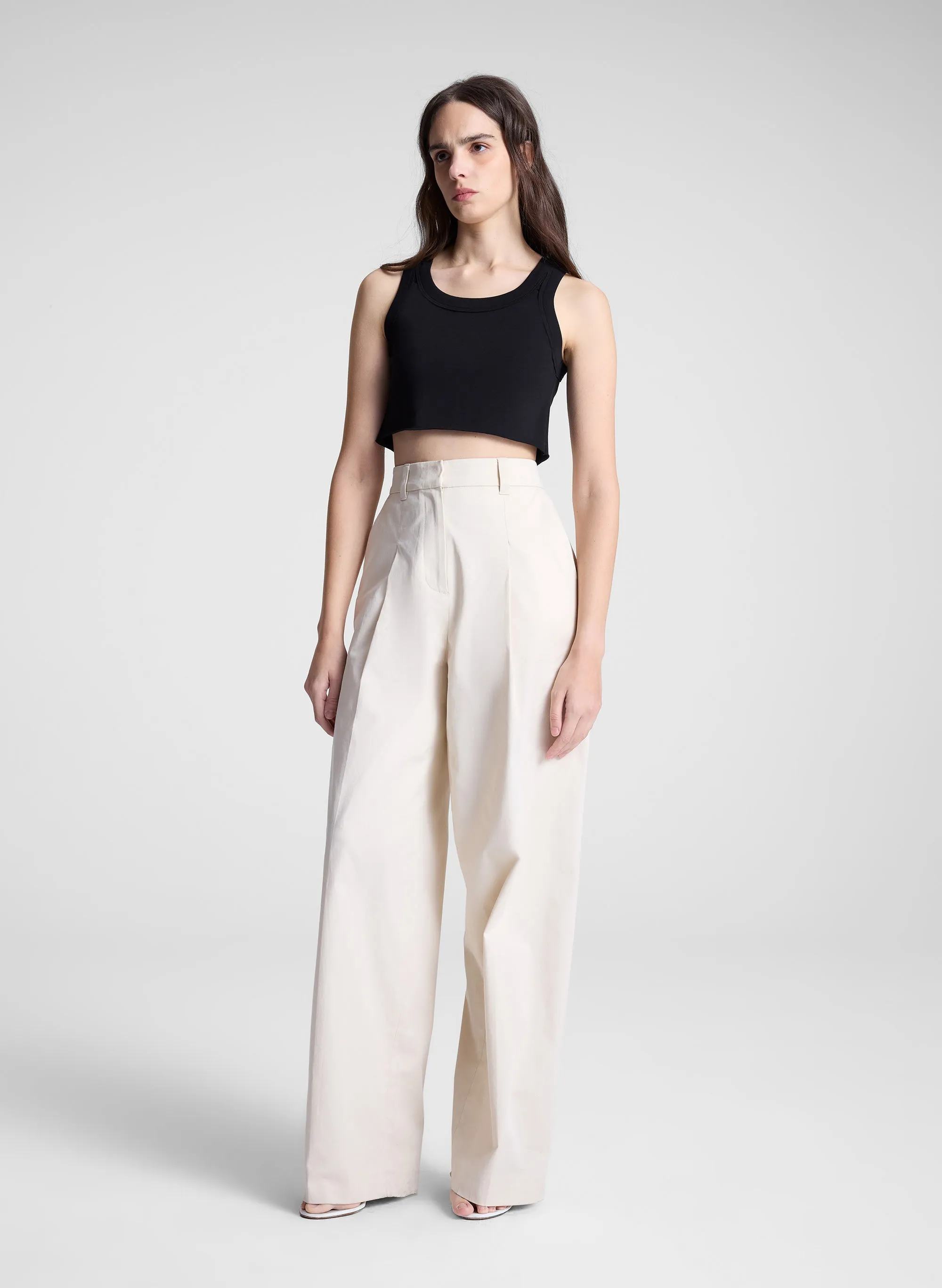 Halsey Cropped Cotton Rib Tank