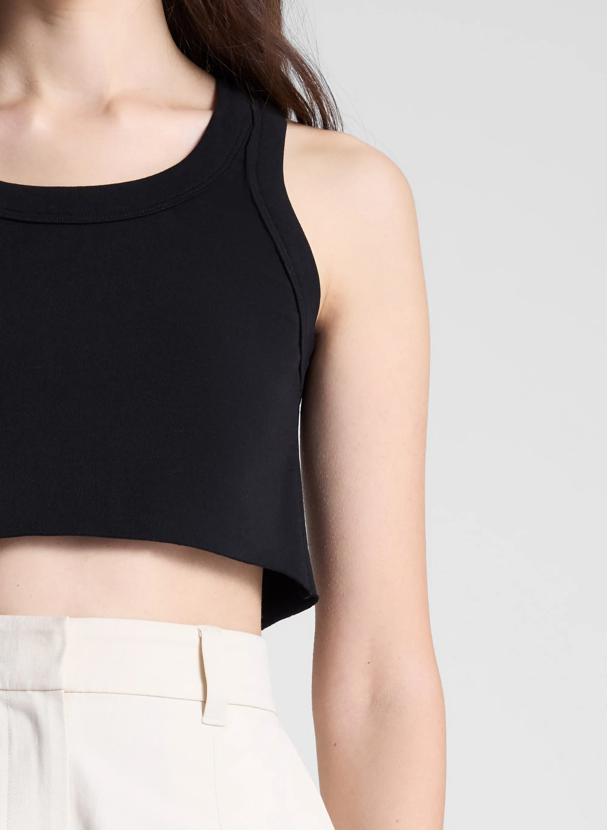 Halsey Cropped Cotton Rib Tank