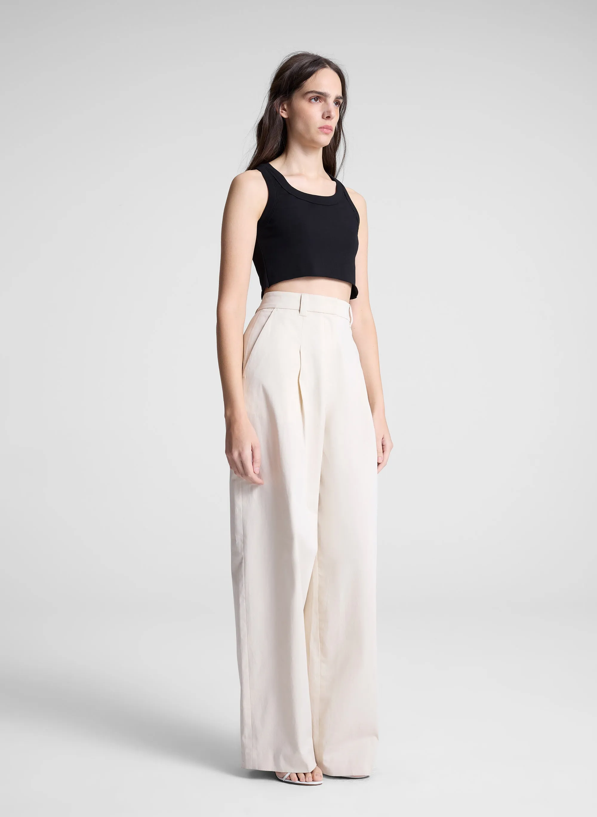 Halsey Cropped Cotton Rib Tank