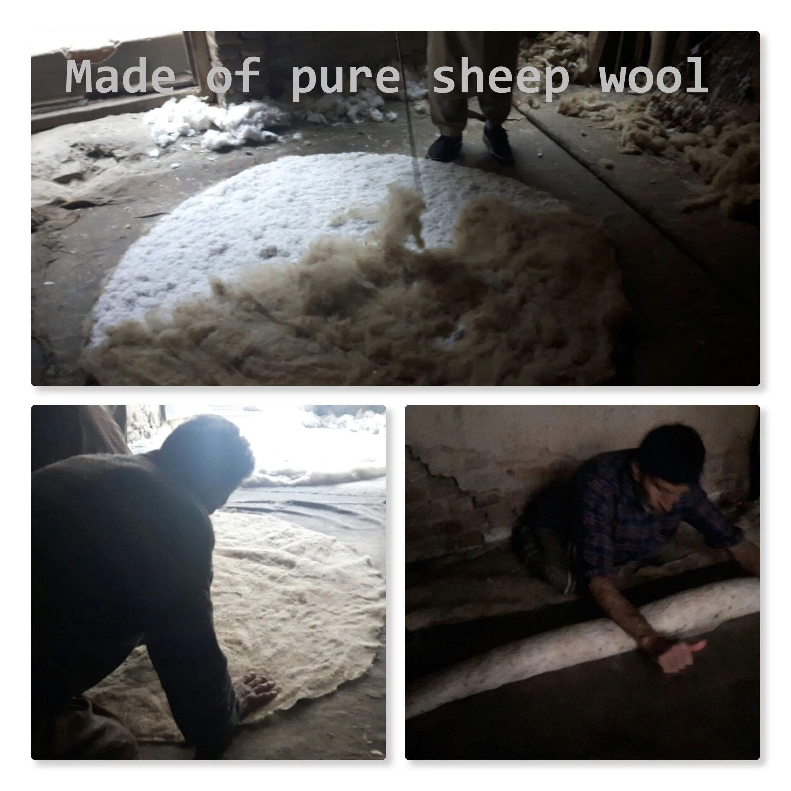 Handmade wool rug "Tree of life" traditional Namda felt rug from Kashmir | hand felted, embroidered 6x4 bohemian rug - colorful floral rug