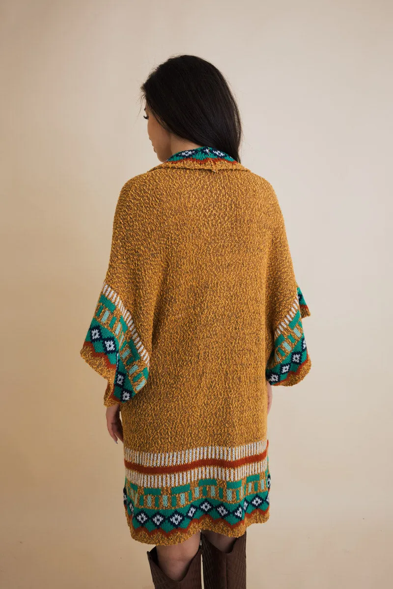 Kachina Style Tapestry Knit Ruana