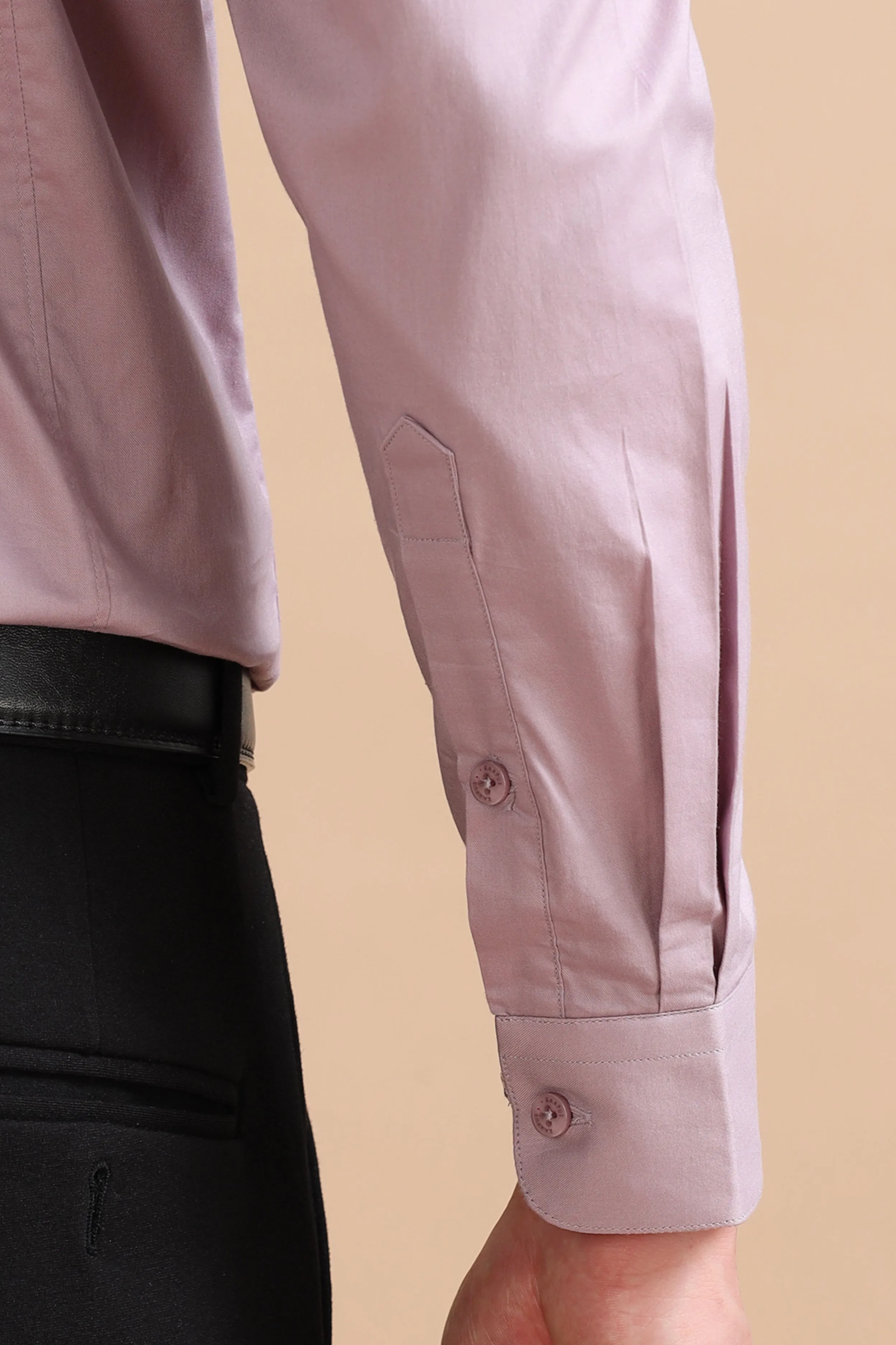 Mauve Solid Stretch Shirt EOSS