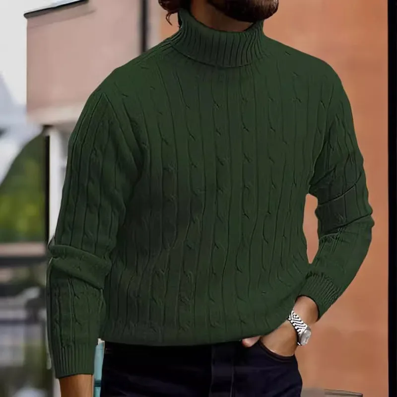 Men's Casual Retro Knitted Turtleneck Sweater