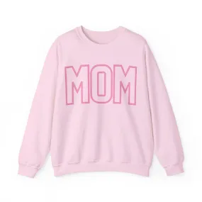 MOM Pink on Pink Oversized Pullover Crewneck Sweatshirt, Girl Mom, Mama, Mother's Day Gift, Baby Shower Gifts, For Mom