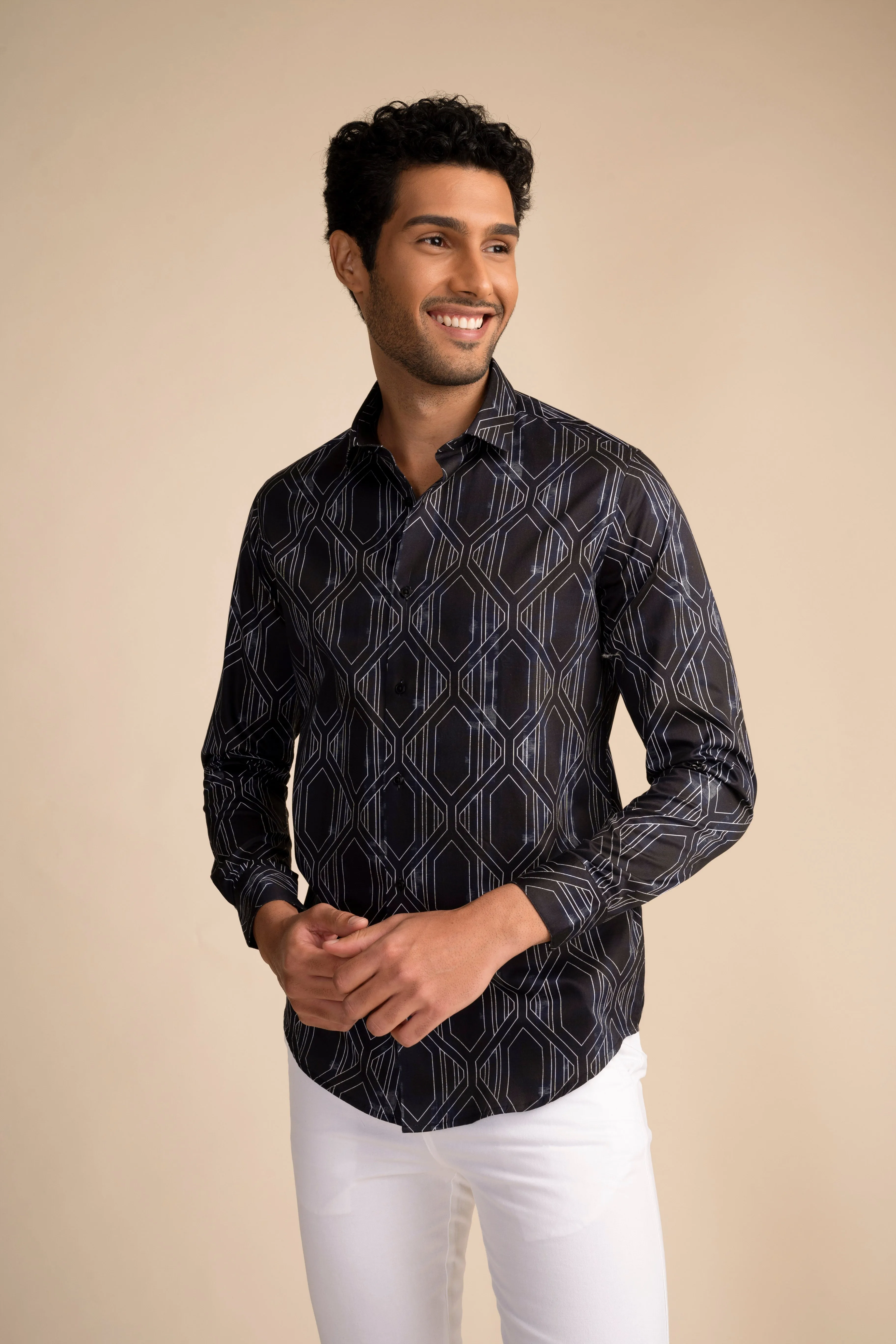 Navy Rosette Shirt EOSS