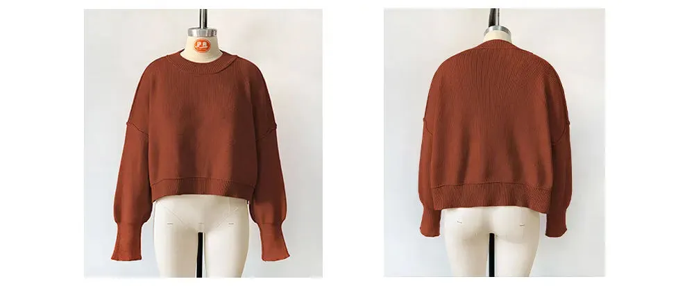 Oversized Trendy Women's Knit Top Sweater