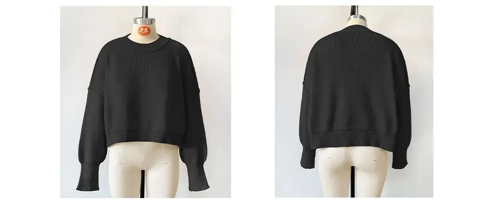 Oversized Trendy Women's Knit Top Sweater