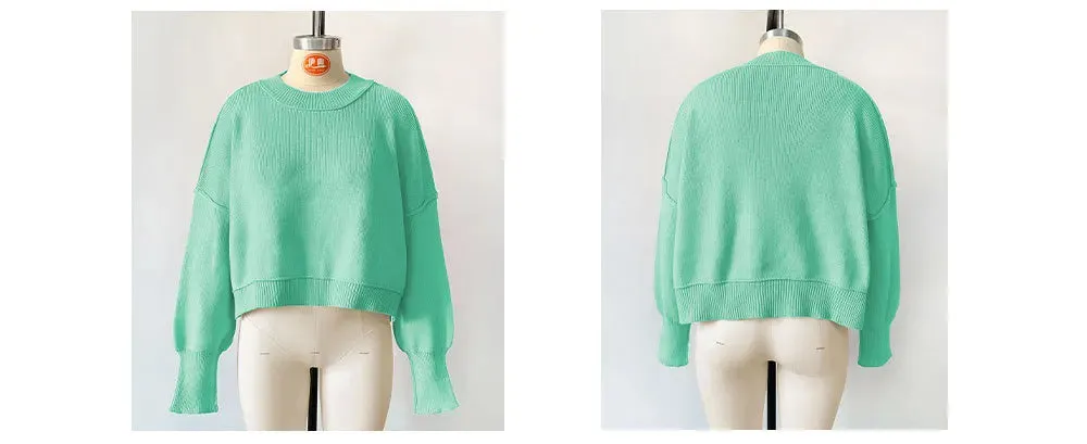 Oversized Trendy Women's Knit Top Sweater