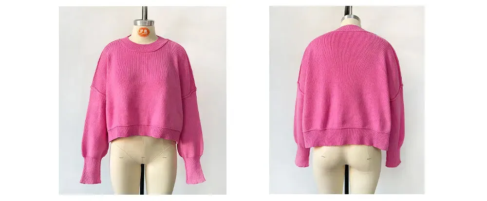 Oversized Trendy Women's Knit Top Sweater