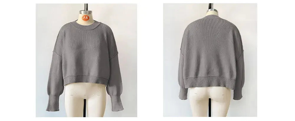 Oversized Trendy Women's Knit Top Sweater