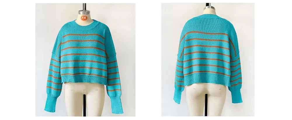 Oversized Trendy Women's Knit Top Sweater