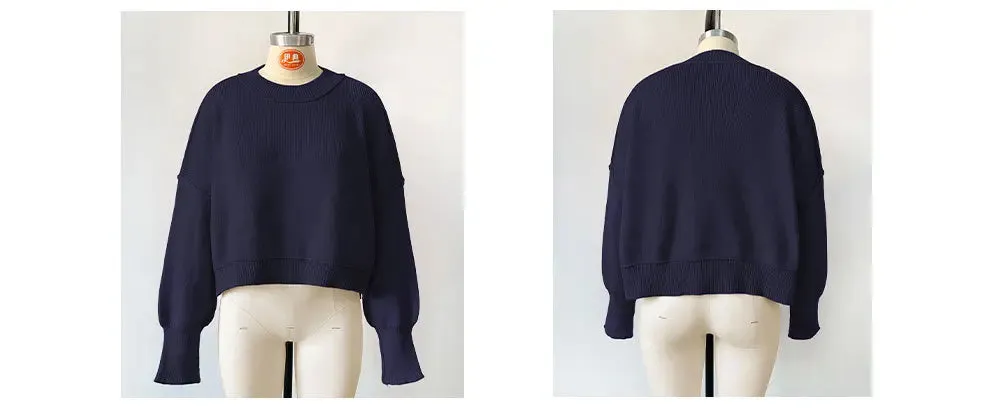 Oversized Trendy Women's Knit Top Sweater
