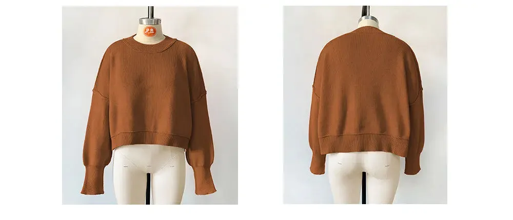 Oversized Trendy Women's Knit Top Sweater