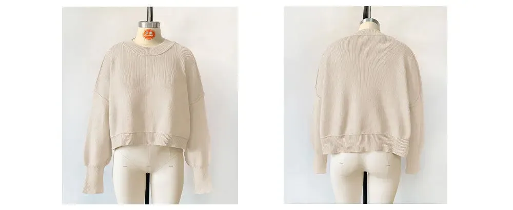 Oversized Trendy Women's Knit Top Sweater