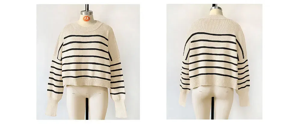 Oversized Trendy Women's Knit Top Sweater