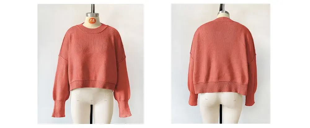 Oversized Trendy Women's Knit Top Sweater