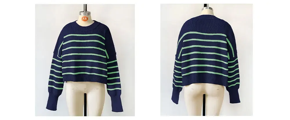Oversized Trendy Women's Knit Top Sweater