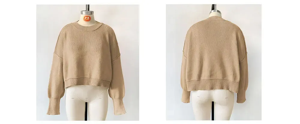 Oversized Trendy Women's Knit Top Sweater