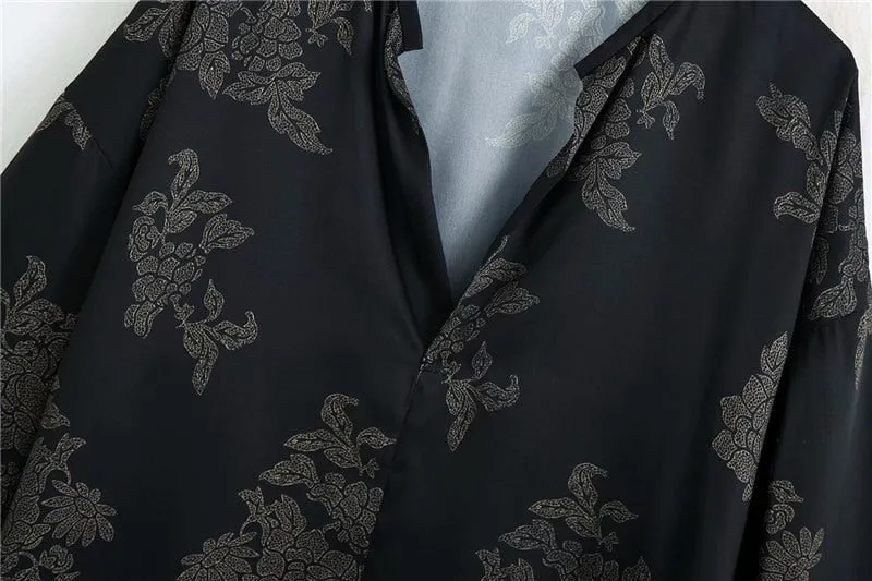 PRINT BLOUSE WITH SIDE VENTS