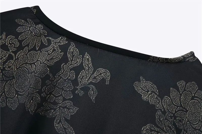 PRINT BLOUSE WITH SIDE VENTS