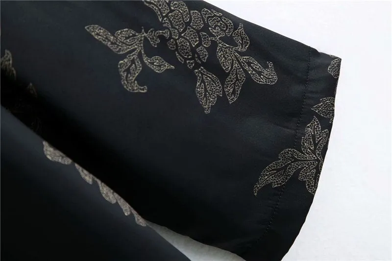 PRINT BLOUSE WITH SIDE VENTS